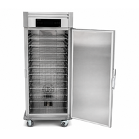 Gabinete Calentador de Alimentos Móvil de Acero Inoxidable, Gabinete de Calentamiento de Alimentos de Una Puerta, Carro de Catering para Banquetes con Aire Caliente y Frío
