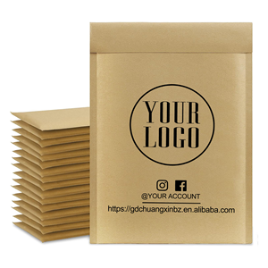 Strong Adhesive Custom Print Kraft Mailers Brown/Black Thickness Paper Bubble <b>Envelope</b> D2w Eco Mailing Bag - Product Image 1