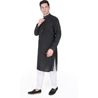 Ensemble Kurta Pyjama pour Homme Triloki en Coton, Tenue Traditionnelle Indienne Décontractée, Vêtement Ethnique avec Détection par Capteur, Origine Inde Pakistan