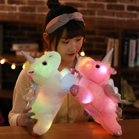 Poupée de cheval licorne bébé lumineux jouet en peluche lumineux jouets pour enfants gros éclairage LED licorne poupée de coussin animal de grande taille
