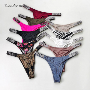 Intimo Sexy a Vita Bassa da Donna, Nuovi Colori, Tanga con Scritta <span class=keywords><strong>Love</strong></span> Secret, Filo Brillante con Diamanti, Cintura con Strass, Tecnica Tinta Unita - Product Image 1