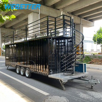 WEBETTER DOT COC Food Truck à 2 étages, cuisine complète, chariot de fête mobile, remorque à café et à nourriture à double étage
