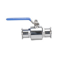 Vanne à boisseau sphérique manuelle sanitaire bidirectionnelle 1 1/4'' à dégagement rapide, en acier inoxydable 304 de qualité alimentaire, type à collier, pour eau à température normale, OEM