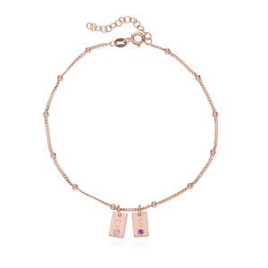 Good Luck Simple Design Geboortesteen Hanger Vrouwen Trendy Nieuwe Mode Sieraden Enkelbanden Charmes Vrouwen Strand Enkelbanden - Product Image 4