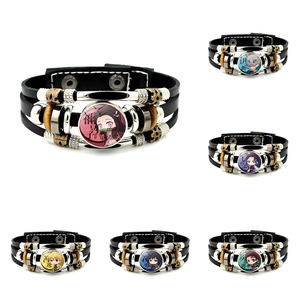 Novedad Atractiva Pulsera de Cuentas con 24 Diseños de Moda para Mujeres y Chicas Brazalete de Cuero con Logo de Anime Nezuko Zenitsu <span class=keywords><strong>Shinobu</strong></span> - Product Image 1