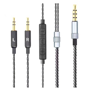 สายสัญญาณเสียง1.2ม. พร้อมไมค์สำหรับ <span class=keywords><strong>SOL</strong></span> <span class=keywords><strong>REPUBLIC</strong></span> Master Tracks HD V10 V8หูฟัง V12 MFI X3 ultra XC - Product Image 1