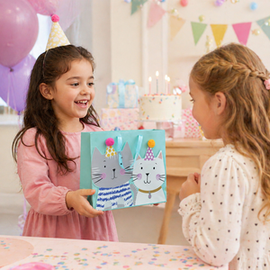 Bolsa de Regalo <span class=keywords><strong>para</strong></span> Fiesta de <span class=keywords><strong>Cumpleaños</strong></span> Pafu con Asas de Listón, Bolsa de Regalo 3D con Diseño de Gatito, Bolsa <span class=keywords><strong>para</strong></span> Envolver Regalos con Detalles de Pompones, Bolsa de <span class=keywords><strong>Cumpleaños</strong></span> con Diseño de Gato - Product Image 3