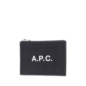 Embrague realizado en denim caracterizado por un logotipo impreso en contraste en la parte delantera. -Cierre de cremallera-Gancho a presión-Forrado A.P.C. Exterior - Product Image 2