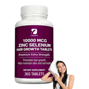 10000mcg Zinc Selenio Tabletas <span class=keywords><strong>para</strong></span> <span class=keywords><strong>el</strong></span> crecimiento del cabello Fábrica Suplemento <span class=keywords><strong>para</strong></span> la salud del cabello y la piel 365 Tabletas nutricionales - Product Image 1