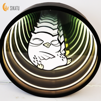 Enseigne de miroir infini néon 3D Led Sigange effet artistique décorations art mural signe infini de chambre à coucher en livraison directe