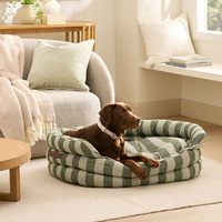 Lit moderne chenille pour chien chat respirant confortable doux mode amovible lavable hiver chat chien grotte lit avec poignée PU