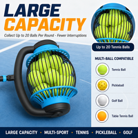 Ramasse-balles à roulettes réglable en hauteur, adapté aux enfants et aux adultes, pour la collecte sur les terrains de tennis, de pickleball et de golf