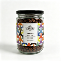 Étiquettes personnalisées en rouleau pour café et aliments, écologiques, imprimées sur mesure, autocollantes en vinyle imperméable pour bocaux, formes personnalisées pour emballage – Vente en gros