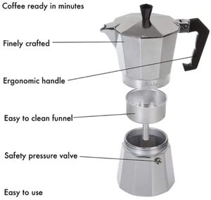 <span class=keywords><strong>Cafetera</strong></span> <span class=keywords><strong>Moka</strong></span> <span class=keywords><strong>Express</strong></span> para 6 Tazas, <span class=keywords><strong>Cafetera</strong></span> Espresso de Aluminio para Estufa, <span class=keywords><strong>Cafetera</strong></span> Personalizada para Espresso y Cappuccino - Product Image 5