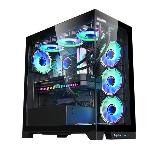 Full Tower ATX PC Case Supports 360mm Radiator Front Rear Bottom PSU 12 Fan Positions Type-C USB 3.0 Gaming Computer Chassis