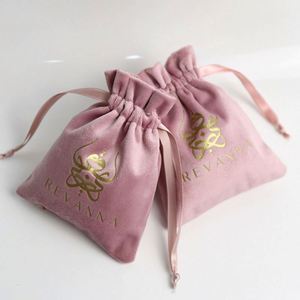 Custom Logo Recyclable Silk Velvet <b>Drawstring</b> Jewelry Pouch Gift Bag with Stamping for Gemstone Rings & Glasses - Product Image 4