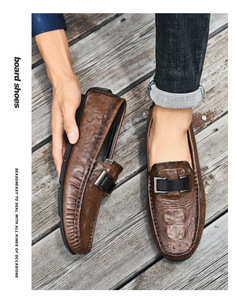 Vendita calda di scarpe in vera pelle da uomo Casual di grandi <span class=keywords><strong>dimensioni</strong></span> con motivo a <span class=keywords><strong>coccodrillo</strong></span> - Product Image 2