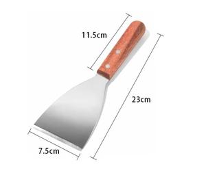 9 10 Inch Stainless Steel BBQ Kitchen Cooking Shovel <strong>Pancake</strong> Spatula with Wooden Handle Turner Scraper for <strong>Pie</strong> - Product Image 5