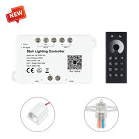 Contrôleur d'éclairage d'escalier professionnel pour application, 2 fils, PLC DC24V, 16/20 marches, capteur de mouvement sur ligne principale pour bandes LED d'éclairage d'escalier