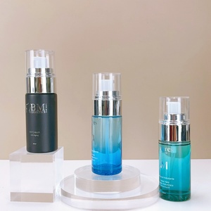 Wholesale Cosmetic Packaging 40ml 50ml 60ml Transparent Frosted <b>Empty</b> Serum Lotion Foundation Glass Bottle with Pump - Product Image 3