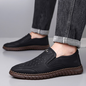 รองเท้าโลฟเฟอร์หนังลำลองผู้ชาย ระบายอากาศได้ดี พื้นยาง ส้นเตี้ย ไซส์ 47 48 ผลิตที่เวินโจว - Product Image 4