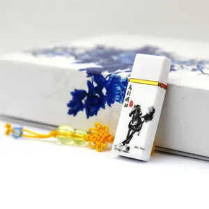 Custom Chinese style ceramics usb disk usb key Custom Logo Polishing Metal USB Stick 8GB Swivel Flash Memory Drive