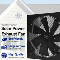 Ventilateur axial à flux d'air solaire à persiennes DC 24V pour mur de sous-sol, garage, ferme, industrie, kit de ventilateurs pour volailles, poulets de chair