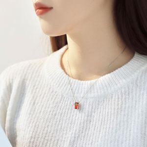 Dylam Rhodium 18K Gold Sterling <b>Silver</b> Infinite Elements Cubic Zirconia Crystal <b>Initial</b> I Alphabet Gradient Pendant <b>Necklace</b> - Product Image 5