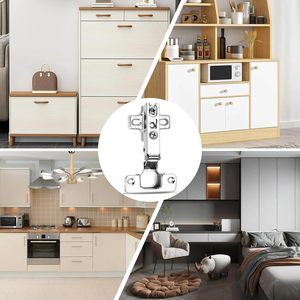 Charnières de <span class=keywords><strong>placard</strong></span> de <span class=keywords><strong>cuisine</strong></span> à 10 portes, 110 mm, <span class=keywords><strong>amortisseur</strong></span>, recouvrement total, finition en acier laminé à froid, utilisation en extérieur, 40 vis, Chine - Product Image 6