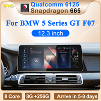 STWE Qualcomm Snapdragon 665 CarPlay sans fil Android AUTO GPS TPMS Écran 12,3 pouces BMW Série 5 GT F07 F18 Vidéo de voiture 1 an