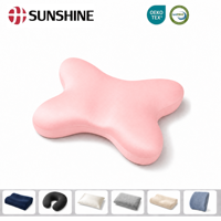 Oreiller papillon ergonomique en mousse à mémoire de forme, en tissu de soie de lait rose rafraîchissant, avec soutien cervical, personnalisé, direct usine, pour l'exportation