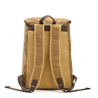 Sac à dos vintage en toile cirée robuste pour homme, sacoche pour ordinateur portable 15,6 pouces, sac à dos de voyage décontracté et tendance