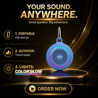Enceinte sans fil portable étanche IPX7 à volume élevé, avec basses puissantes, clip de fixation, idéale pour les voyages, vente en gros, OEM ODM