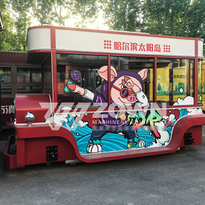 Camión de Comida Ligero para Turismo, Carrocería Roja Brillante, Techo Impermeable, Lámpara Trasera Redonda, Quiosco Móvil de Bebidas para Parque de Atracciones - Product Image 2