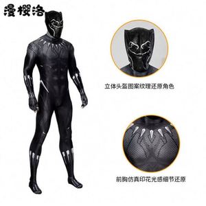 Disfraz de <span class=keywords><strong>Pantera</strong></span> <span class=keywords><strong>Negra</strong></span> T'Challa para adultos, disfraz de Cosplay inspirado en TV y películas, color negro, venta al por mayor - Product Image 4