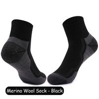Chaussettes professionnelles en laine mérinos pour hommes et femmes, épaisses, respirantes, antidérapantes, avec revers, pour la course à pied, résistantes à l'usure