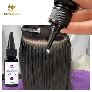Star Speed Upgrade Ice Hair Extension UV Glue Clear Private Label Waterproof 20g Human Hair Glue