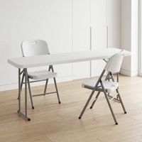 Table pliante longue multi-usage Moon Wholesale 183 cm, plateau en plastique non pliable, bureau portable pour salle de conférence