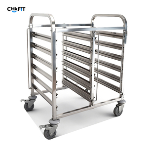 Chariot utilitaire de boulangerie CFT personnalisé, 12-32 plateaux, en acier inoxydable, certifié NSF, robuste, avec roulettes, 60x40cm - Product Image 1