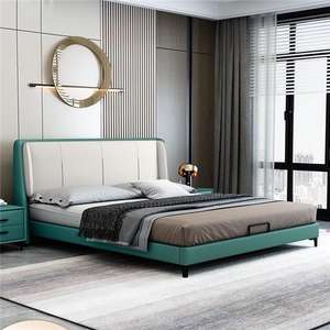 <span class=keywords><strong>Lit</strong></span> moderne king pour adolescents ensemble chambre à coucher vert nordique français pour jeune cadre king luxe grand <span class=keywords><strong>lit</strong></span> moderne tapissé noir italien - Product Image 2