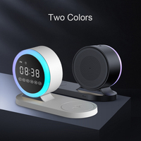Nouveauté : Enceinte Bluetooth sans fil multifonction 4-en-1 avec lumière LED, chargeur rapide et réveil