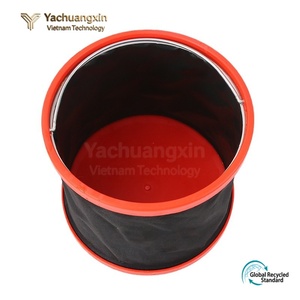 Cubo de Almacenamiento Plegable de Tela Oxford, Negro y Rojo, Portátil para Acampar al Aire Libre, para Todas las Estaciones, 1 Pieza - Product Image 3