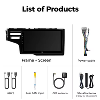 BQCC Écran Android 9 pouces pour voiture, Octa Core, 4G, GPS, WIFI, Carplay, Multimédia pour Honda Jazz 3 15-20, Fit 3 GP GK 13-20, RHD LHD