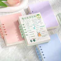 Carnets à spirale miniatures pour étudiants, format A7 - Durables, à feuilles mobiles, rechargeables, avec pochette d'indexation et couverture en papier