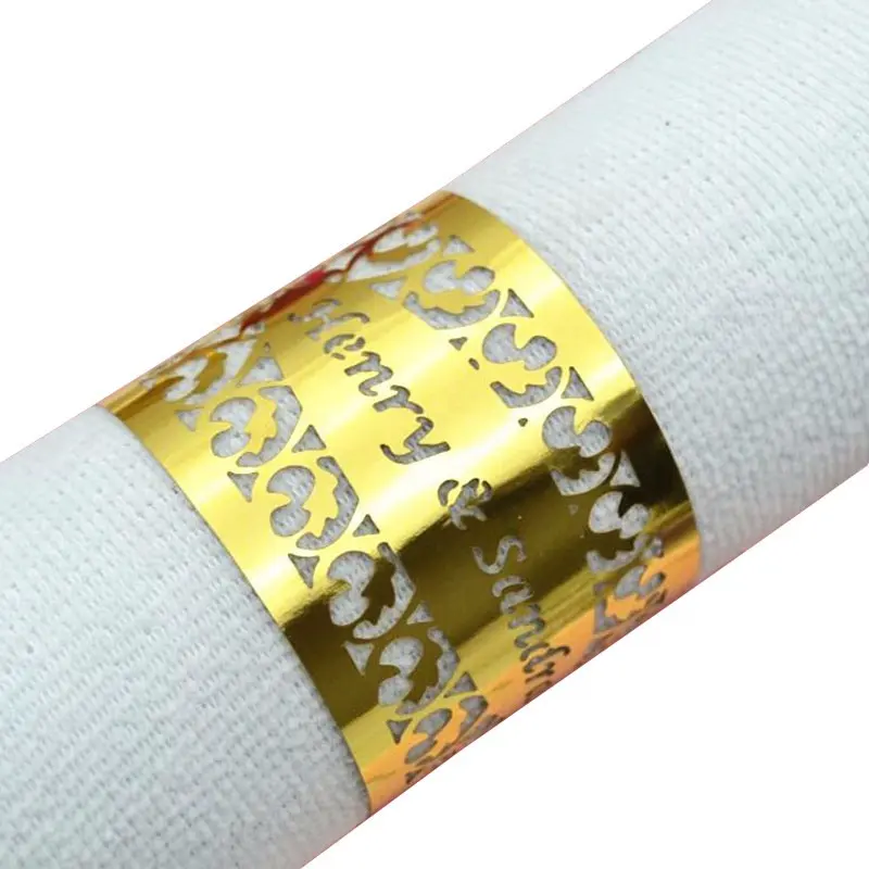 Benutzer definierter Papier handtuch ring laser geschnittener Name Datum Logo personal isierter Servietten ring für Party Tisch dekoration Versorgung
