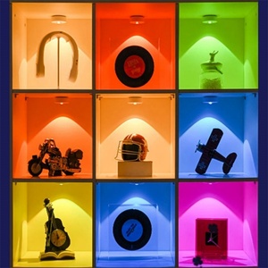 Under Cabinet Lights RGB LED Spotlight 12Color Night Light Rechargeable <b>Wireless</b> Dimmable With Remote <b>Control</b> Wine Cabinet Light - Product Image 2