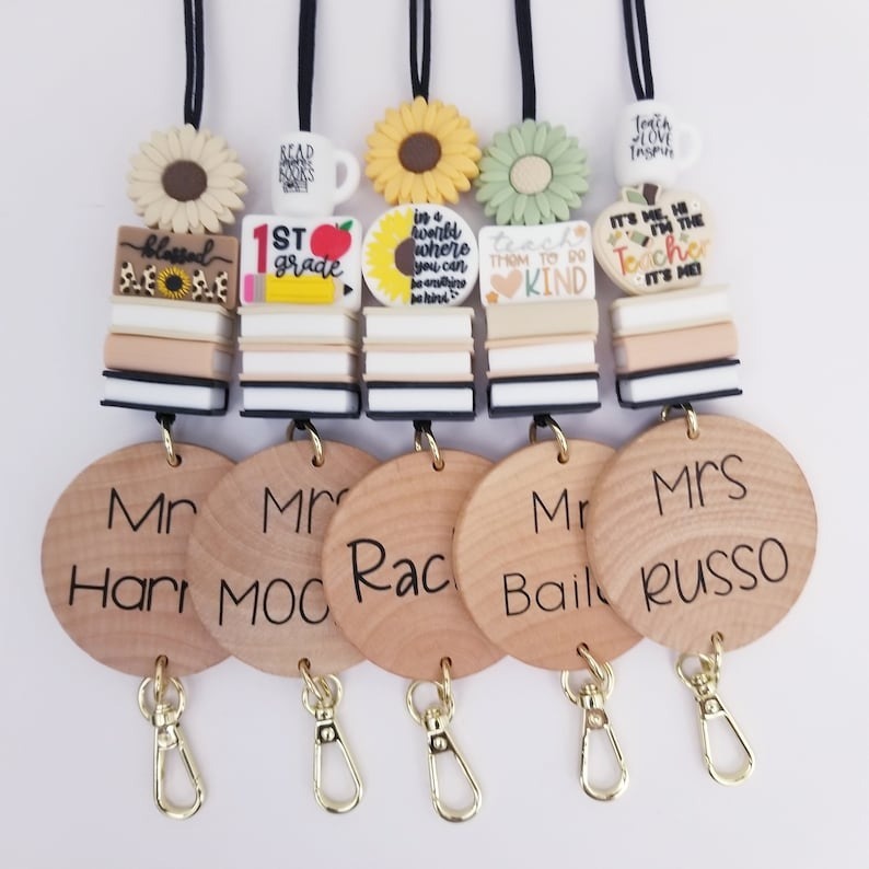 Customized Cute Silicone Beaded Coffee Beads Handmade Lanyard Opening Season Gift Teacher Gift Image 5