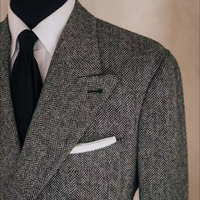 Costume d'affaires classique respirant pour homme, blazer et pantalon en mélange laine/viscose, col en V croisé, couleur personnalisable