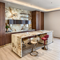Superbe table de lavabo en marbre rose, table basse, dalle de pierre naturelle, table de cuisine, table de salle à manger, meuble-lavabo de salle de bain