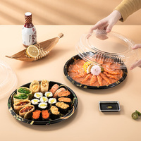 KARYO 251 Plateau à sushi écologique jetable Boîte à emporter PET Boîte à sushi circulaire en plastique pour restaurant